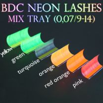 BDC Neon Lashes B-Curl 0,07 Mix pink orange